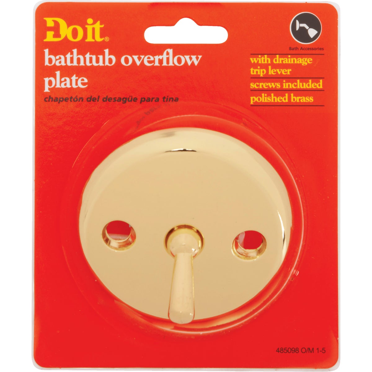 Do it Two-Hole Polished Brass Bath Drain Face Plate