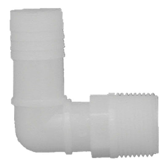 Boshart 1/2 In. Barb x 1/2 In. MIP 90 Deg. Nylon Elbow (1/4 Bend)