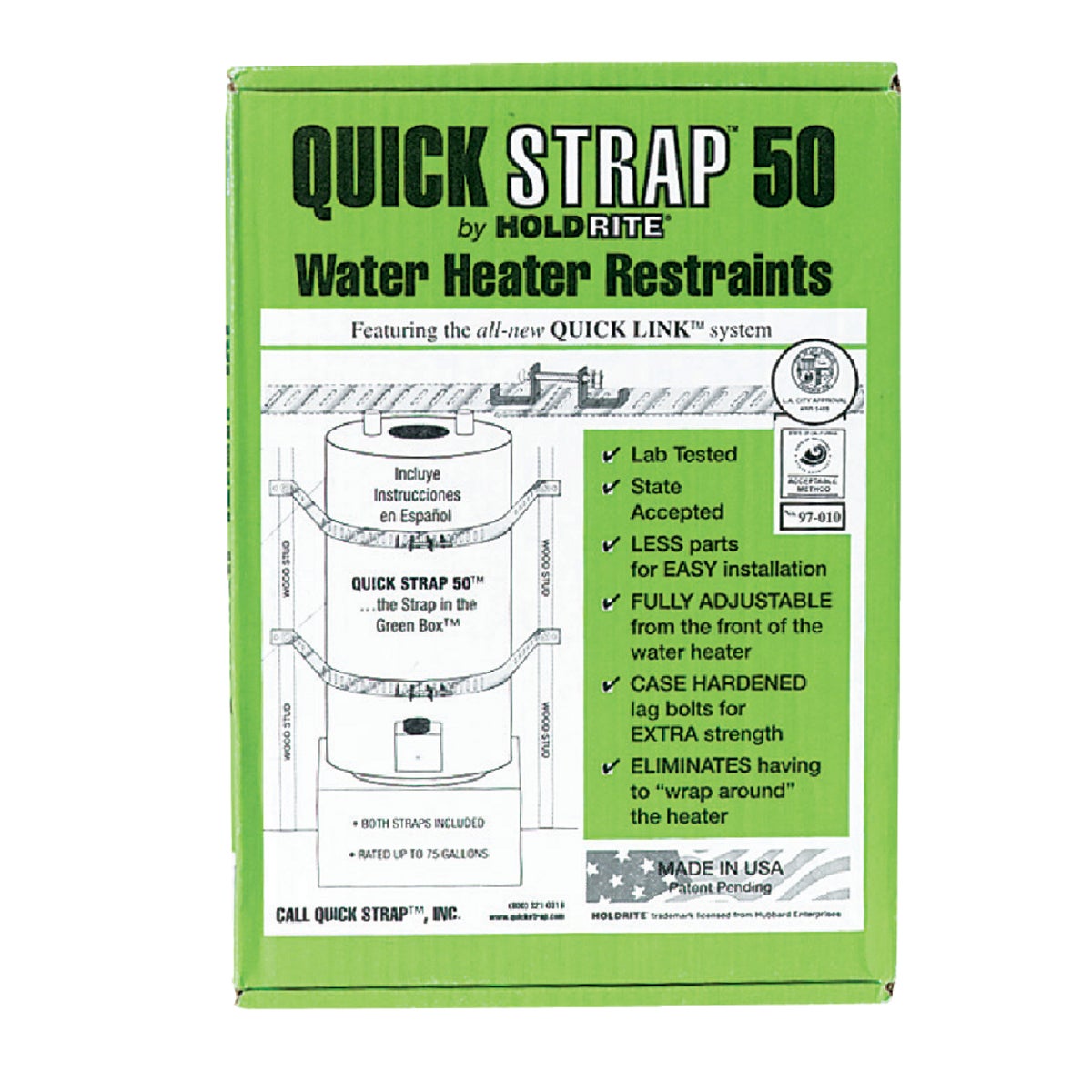 Quick Strap 50 Gallon Water Heater Restraining Strap