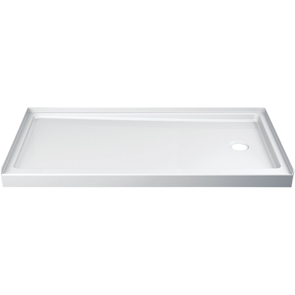 Delta Hycroft 60 In. W x 30 In. D Right Drain Shower Floor & Base in White