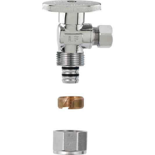 Plumb Pak No Crimp 1/2 In. x 1/4 In. Quarter Turn PEX Angle Valve