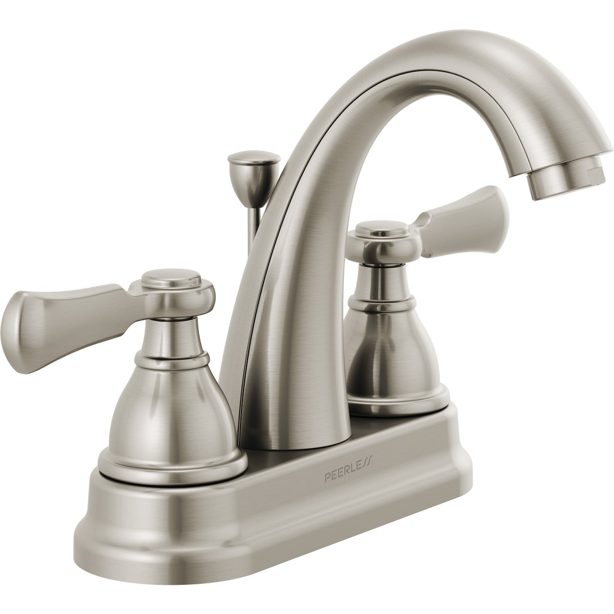 Peerless Elmhurst Brushed Nickel 2-Handle Lever 4 In. Centerset High-Arc Spout Bathroom Faucet