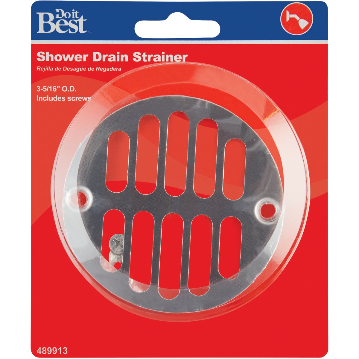 Do it 3-5/16 In. Chrome Grill Shower Drain Strainer