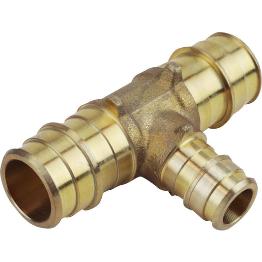 Apollo Retail 3/4 In. x 3/4 In. x 1/2 In. Barb Brass Reducing PEX Tee, Type A