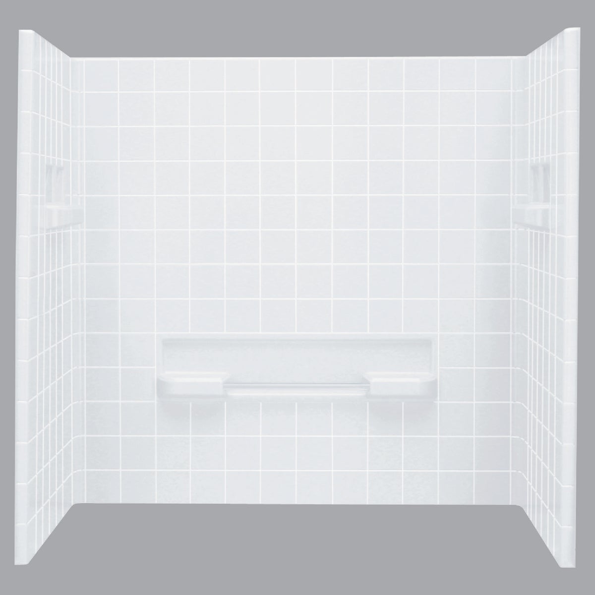 Sterling Advantage 6204 Series 3-Piece 72 In. H Tub Wall Kit in White (Tile Pattern)