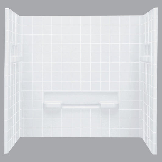 Sterling Advantage 6204 Series 3-Piece 72 In. H Tub Wall Kit in White (Tile Pattern)