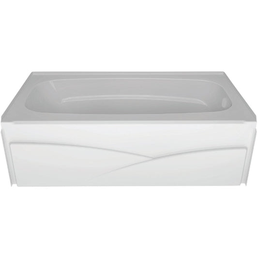 Delta Laurel 60 In. L x 32 In. W Right Drain Bathtub in White