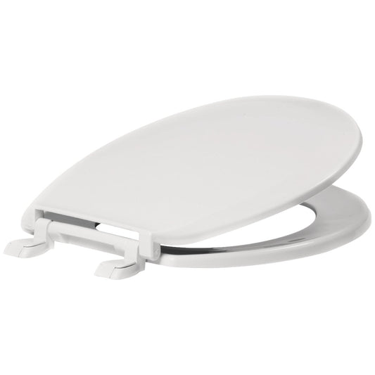 Mansfield Round Closed Front White Plastic Standard Toilet Seat