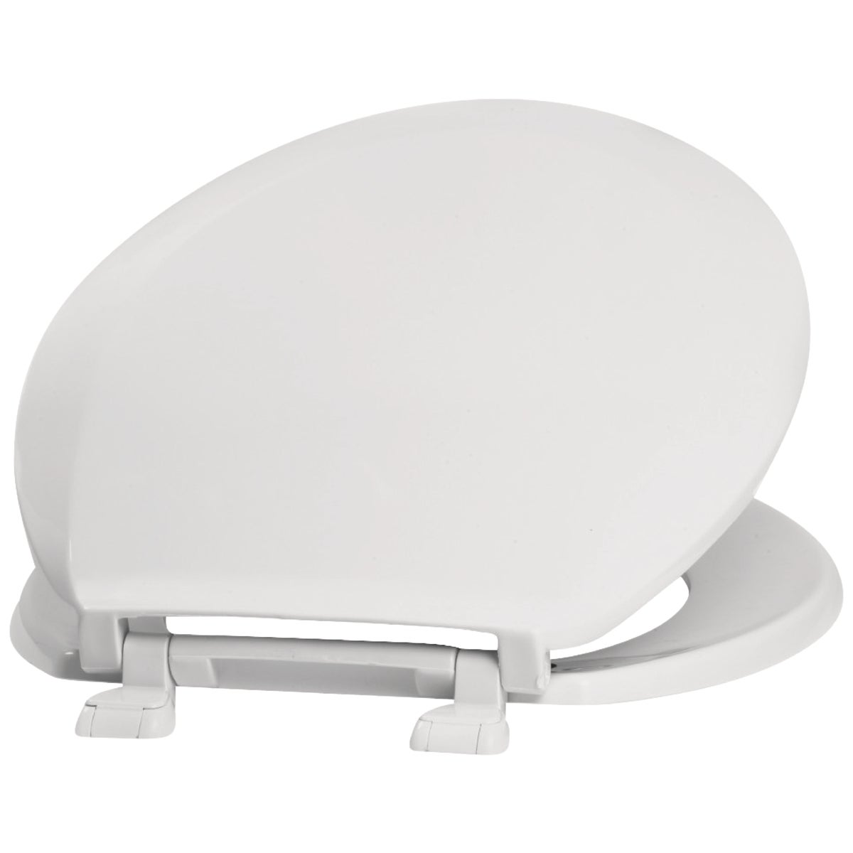 Mansfield Round Closed Front White Plastic Standard Toilet Seat