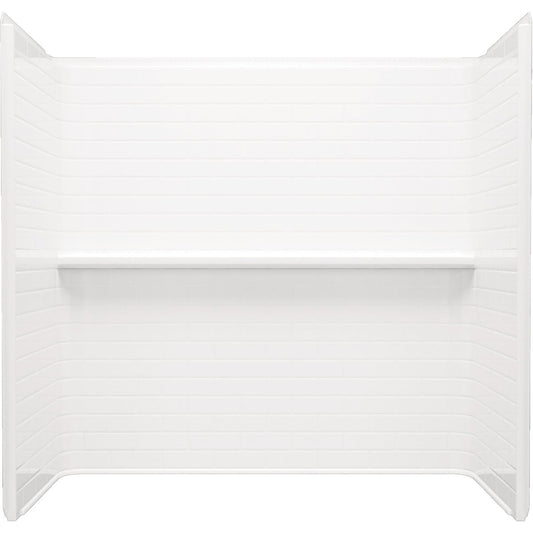 Sterling Traverse 4-Piece 60 In. x 30 In. Tub Wall Kit in White (Subway Tile Pattern)