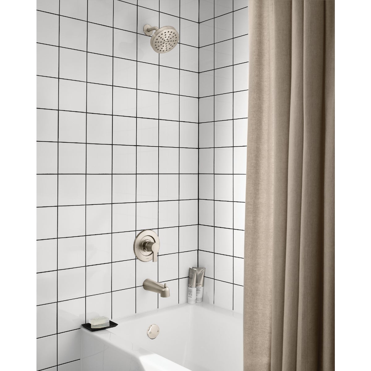 Moen Rinza Spot Resistant Nickel Single-Handle Posi-Temp Tub & Shower Faucet