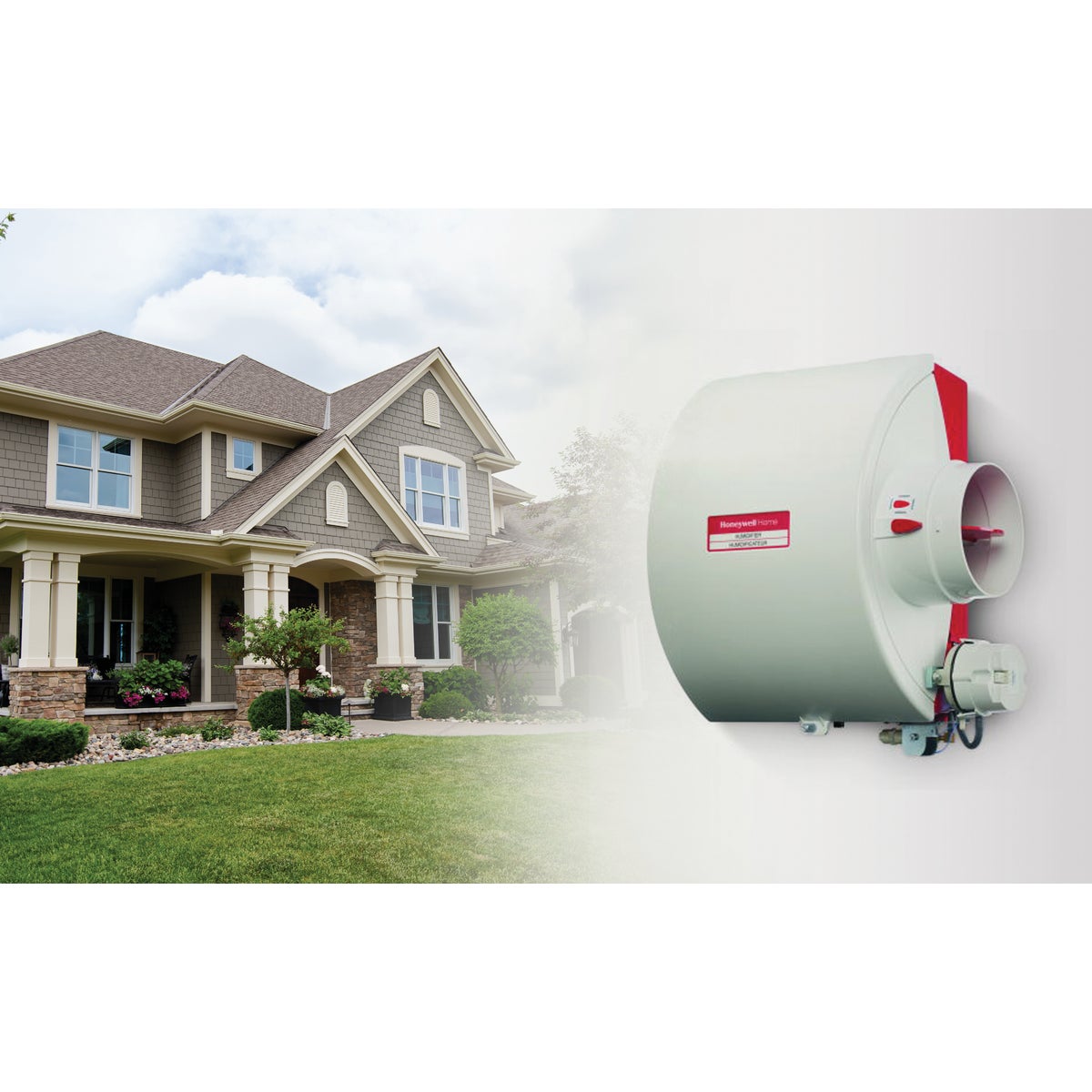 Honeywell Home 10.94 In. W. x 12.75 In. H. x 9 In. D. Whole House Flow-Thru Bypass Furnace Humidifier