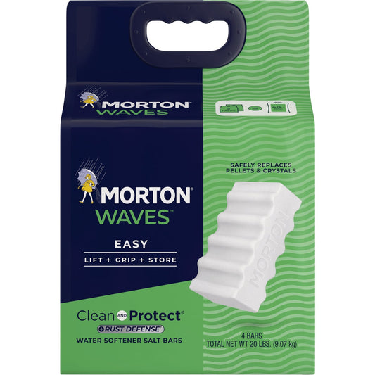 Morton Waves Clean and Protect 20 Lb. Water Softener Salt with Rust Defense (4-Pack)