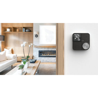 LUX Products KONO Smart WiFi Programmable Black Stainless Digital Thermostat