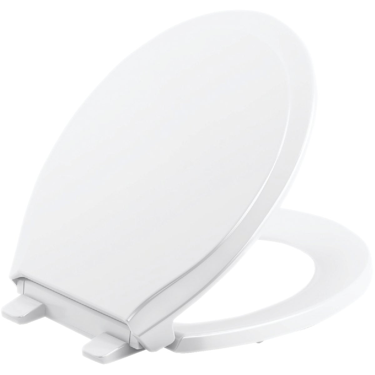 Kohler Rutledge Quiet-Close Round Closed Front White Plastic Toilet Seat w/Grip-Tight