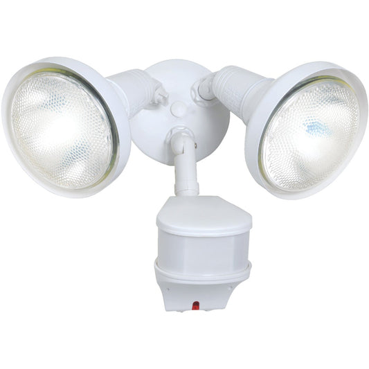 All-Pro White Motion Sensing Dusk To Dawn Halogen Floodlight Fixture