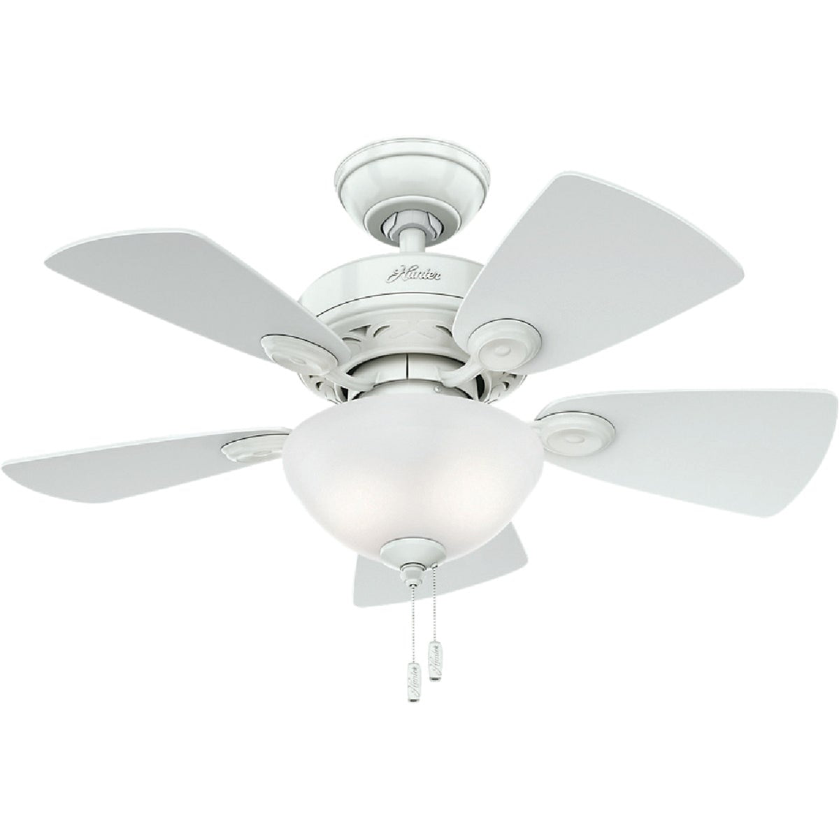 Hunter Watson 34 In. Snow White Ceiling Fan with Light Kit