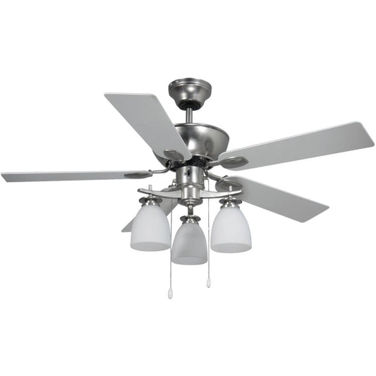 Home Impressions New Yorker 42 In. Brushed Nickel Ceiling Fan with Light Kit