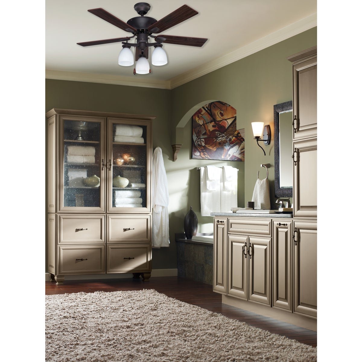 Home Impressions New Yorker 42 In. Oil Rubbed Bronze Ceiling Fan with Light Kit