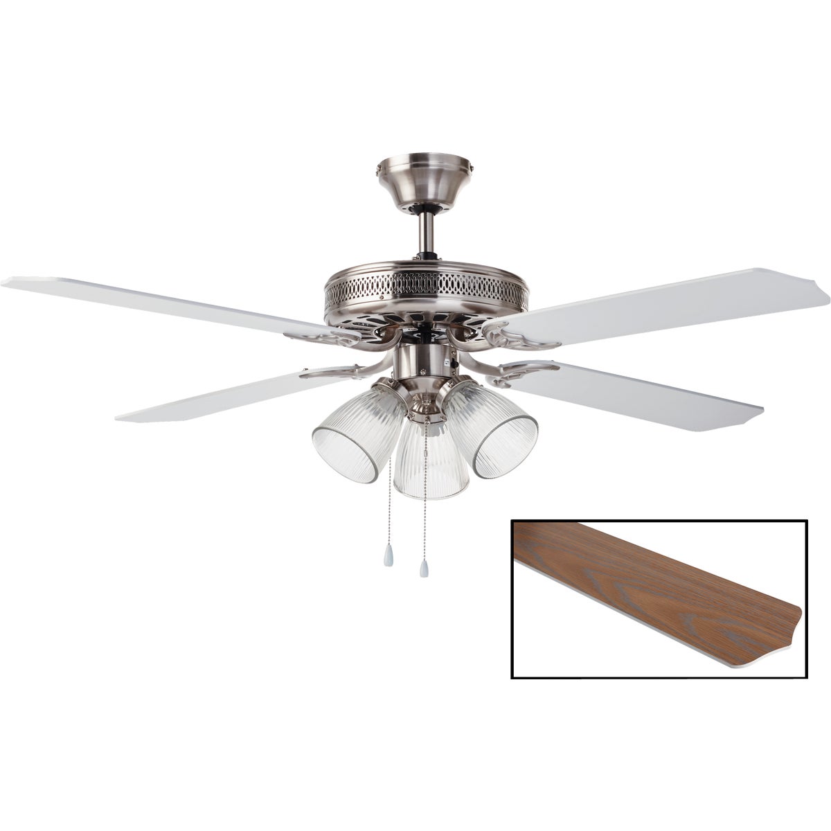 Home Impressions Chateau 52 In. Brushed Nickel Ceiling Fan with Light Kit