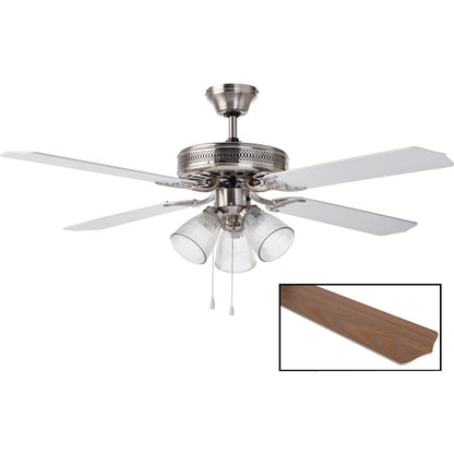 Home Impressions Chateau 52 In. Brushed Nickel Ceiling Fan with Light Kit