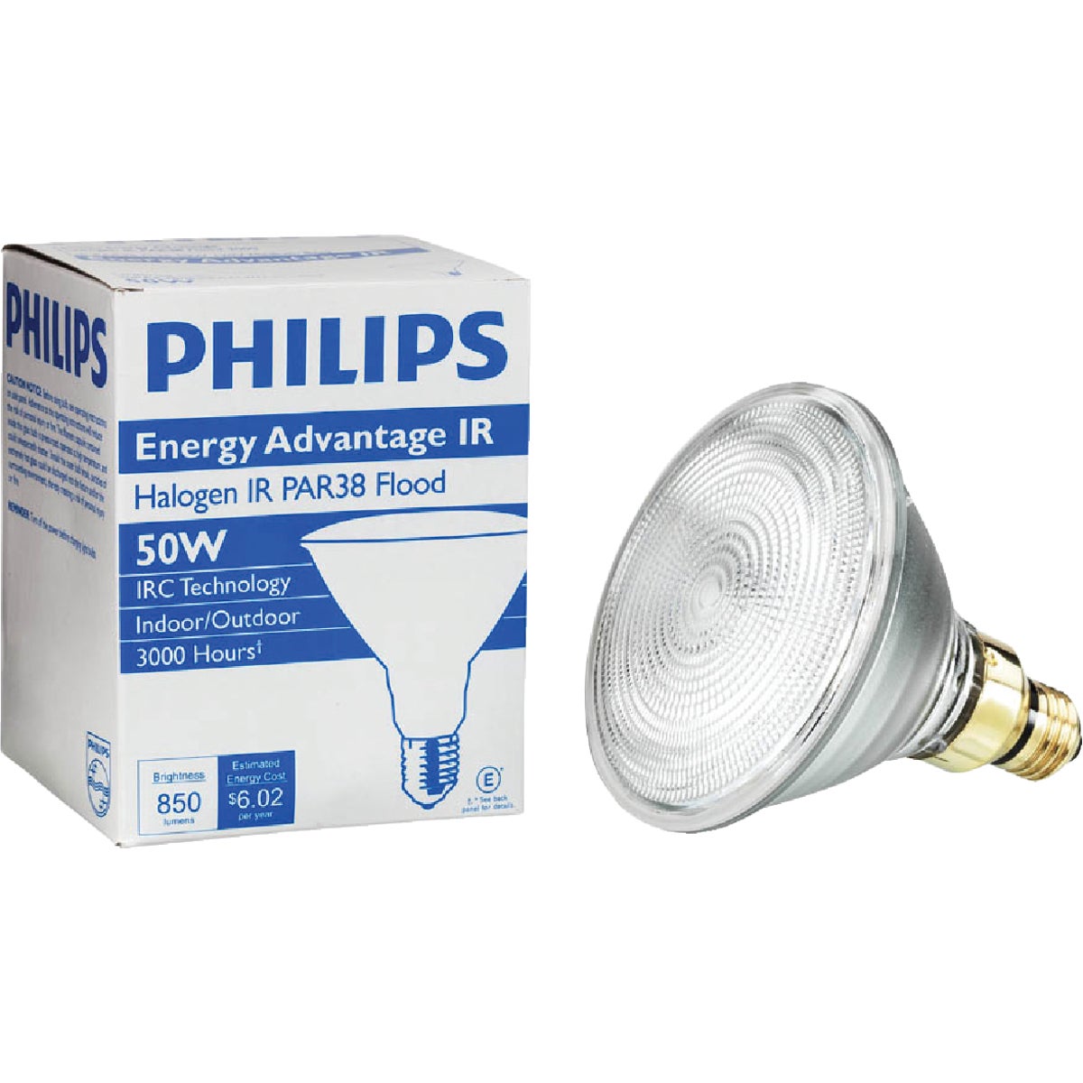 Philips Energy Advantage IR 60W Equivalent Clear Medium Base PAR38 Halogen Floodlight Light Bulb