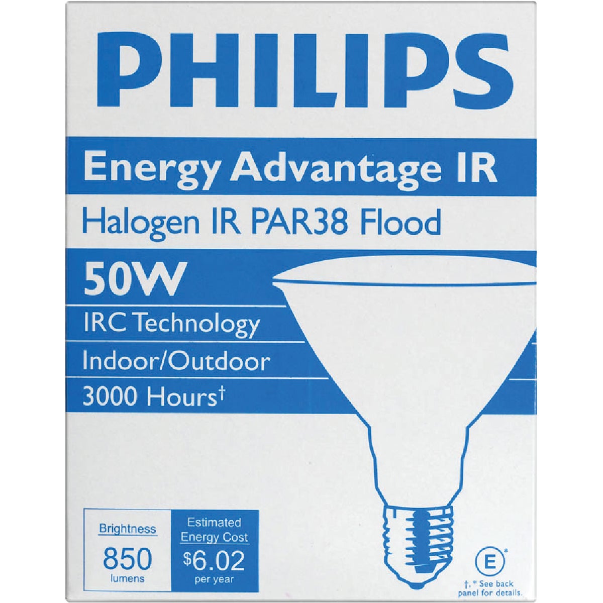 Philips Energy Advantage IR 60W Equivalent Clear Medium Base PAR38 Halogen Floodlight Light Bulb