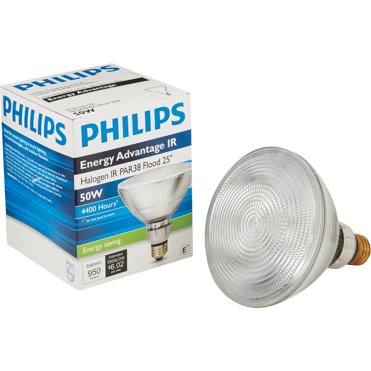 Philips Energy Advantage IR 75W Equivalent Clear Medium Base PAR38 Halogen Floodlight Light Bulb