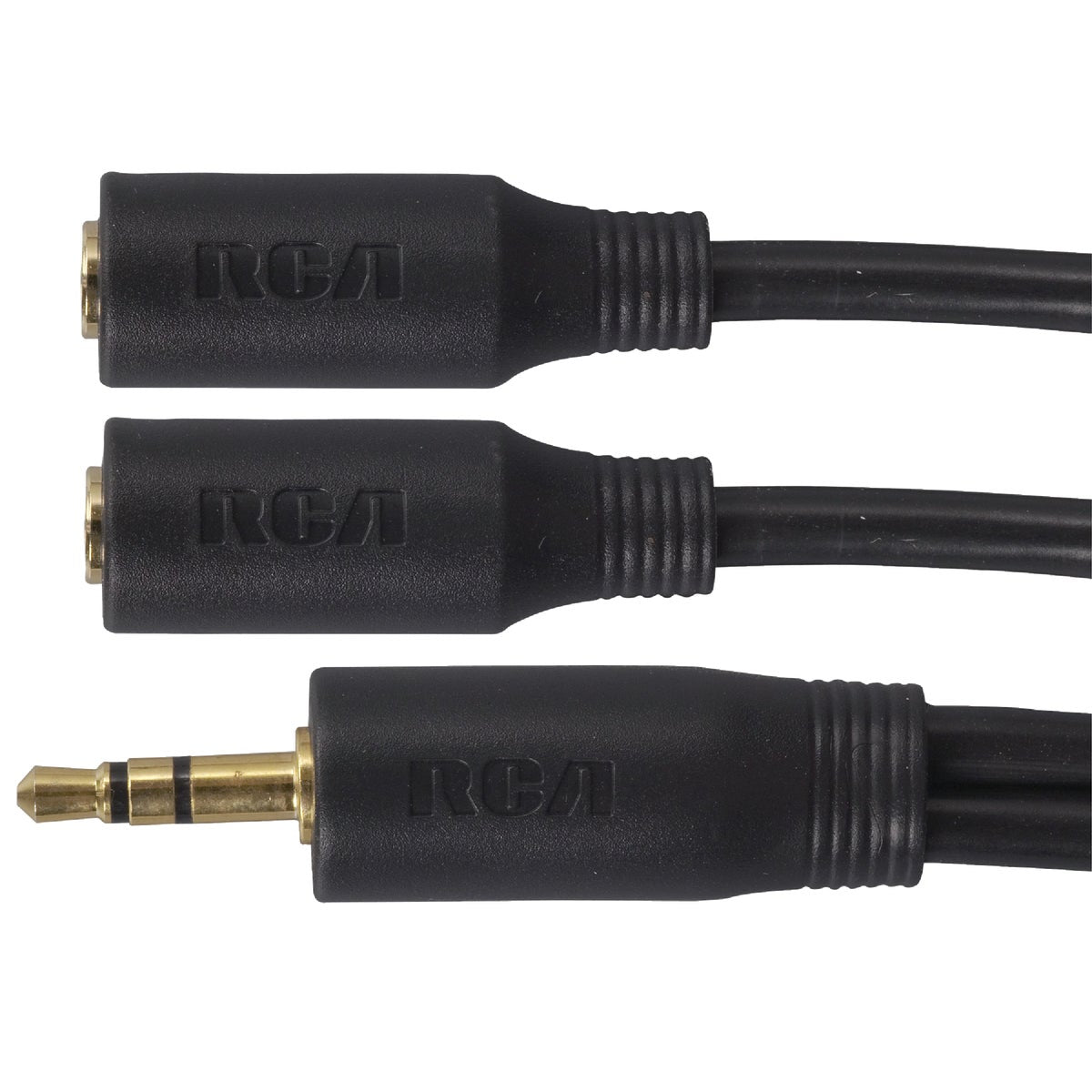 RCA 3 In. Single 3.5 mm Male Double 3.5 mm Female Y-Adapter