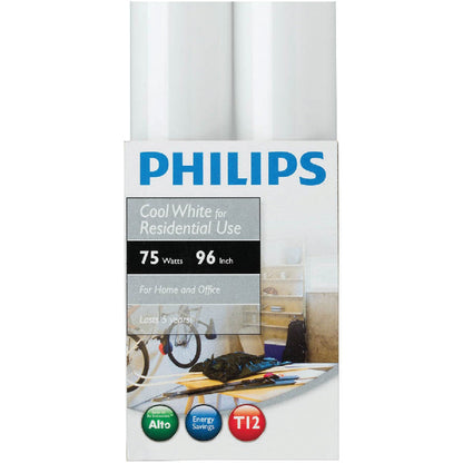 Philips 75W 96 In. Cool White T12 Single Pin Fluorescent Tube Light Bulb (15-Pack)