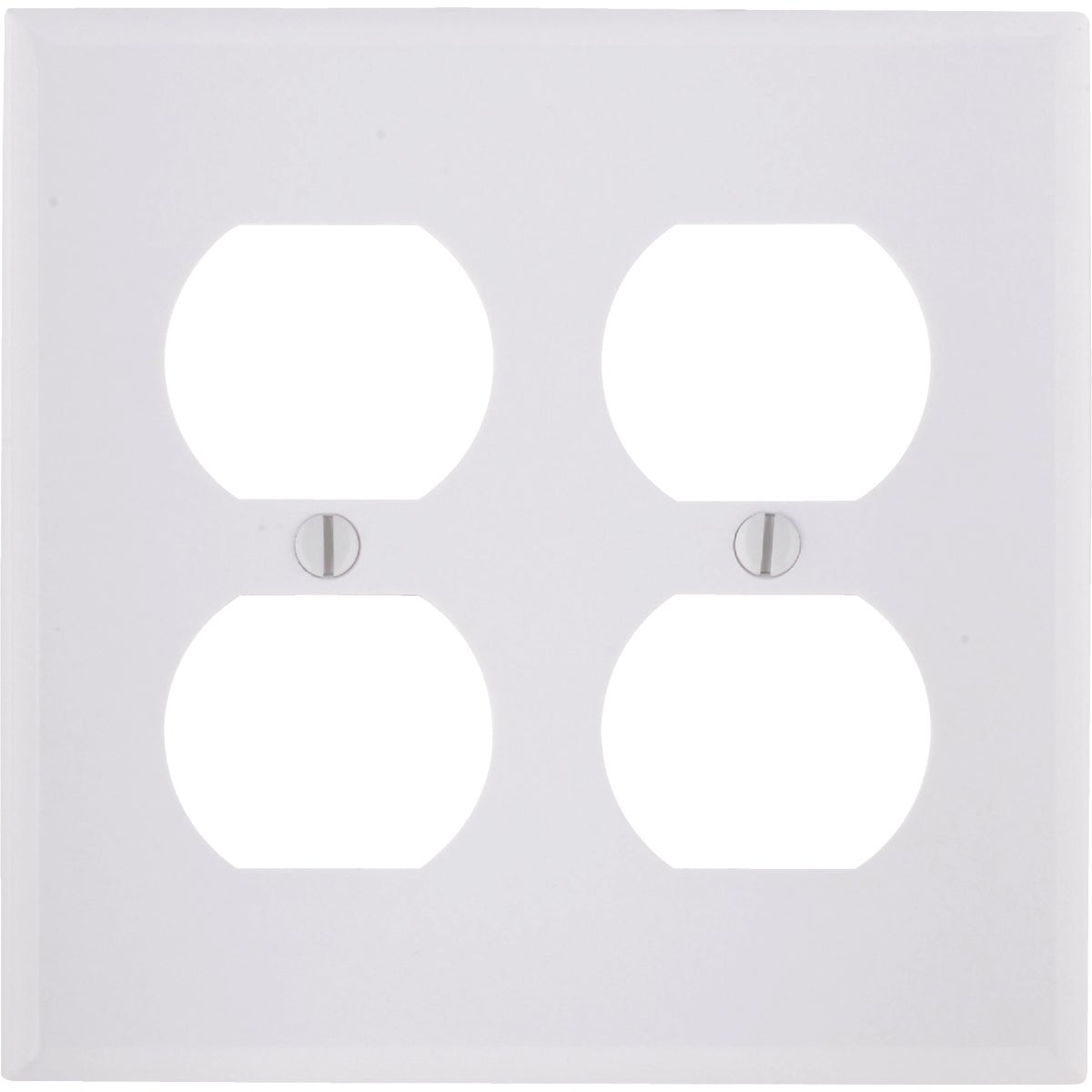 Leviton 2-Gang Smooth Plastic Outlet Wall Plate, White