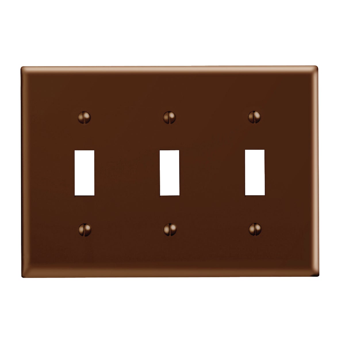 Leviton 3-Gang Plastic Toggle Switch Wall Plate, Brown