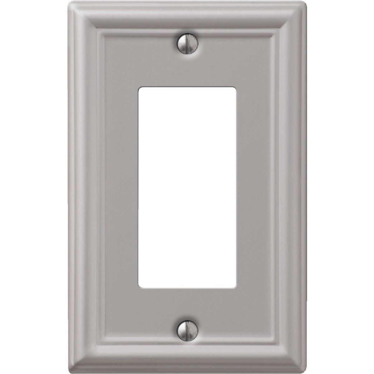 Amerelle Chelsea 1-Gang Stamped Steel Rocker Decorator Wall Plate, Brushed Nickel