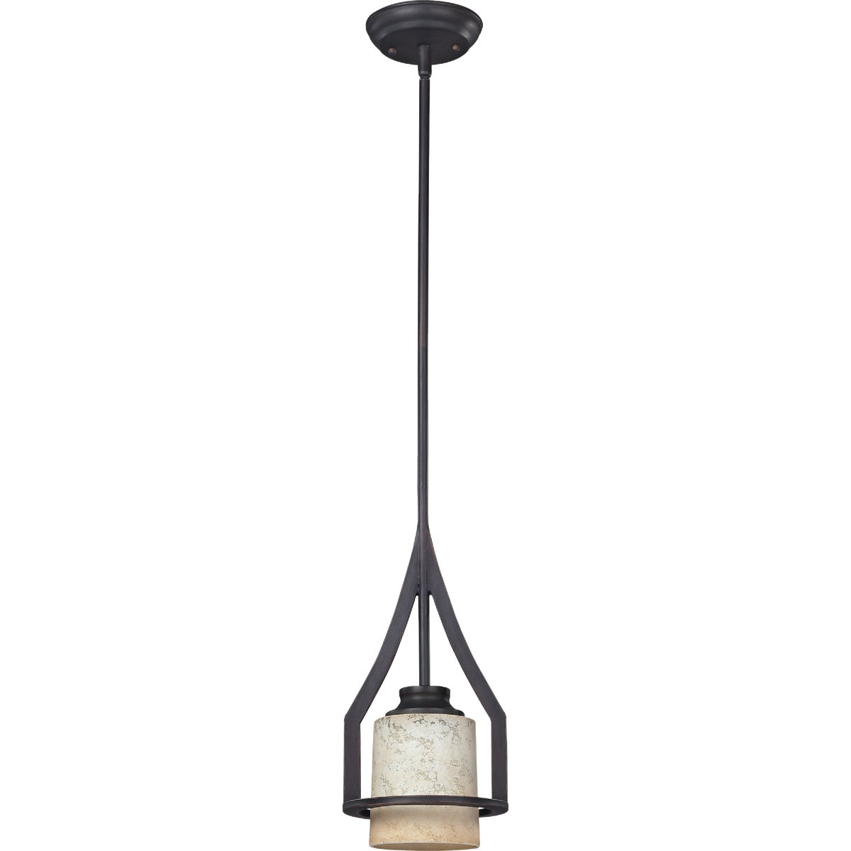 Home Impressions Warren 1-Bulb Rubbed Antique Bronze Incandescent Mini Pendant Light Fixture