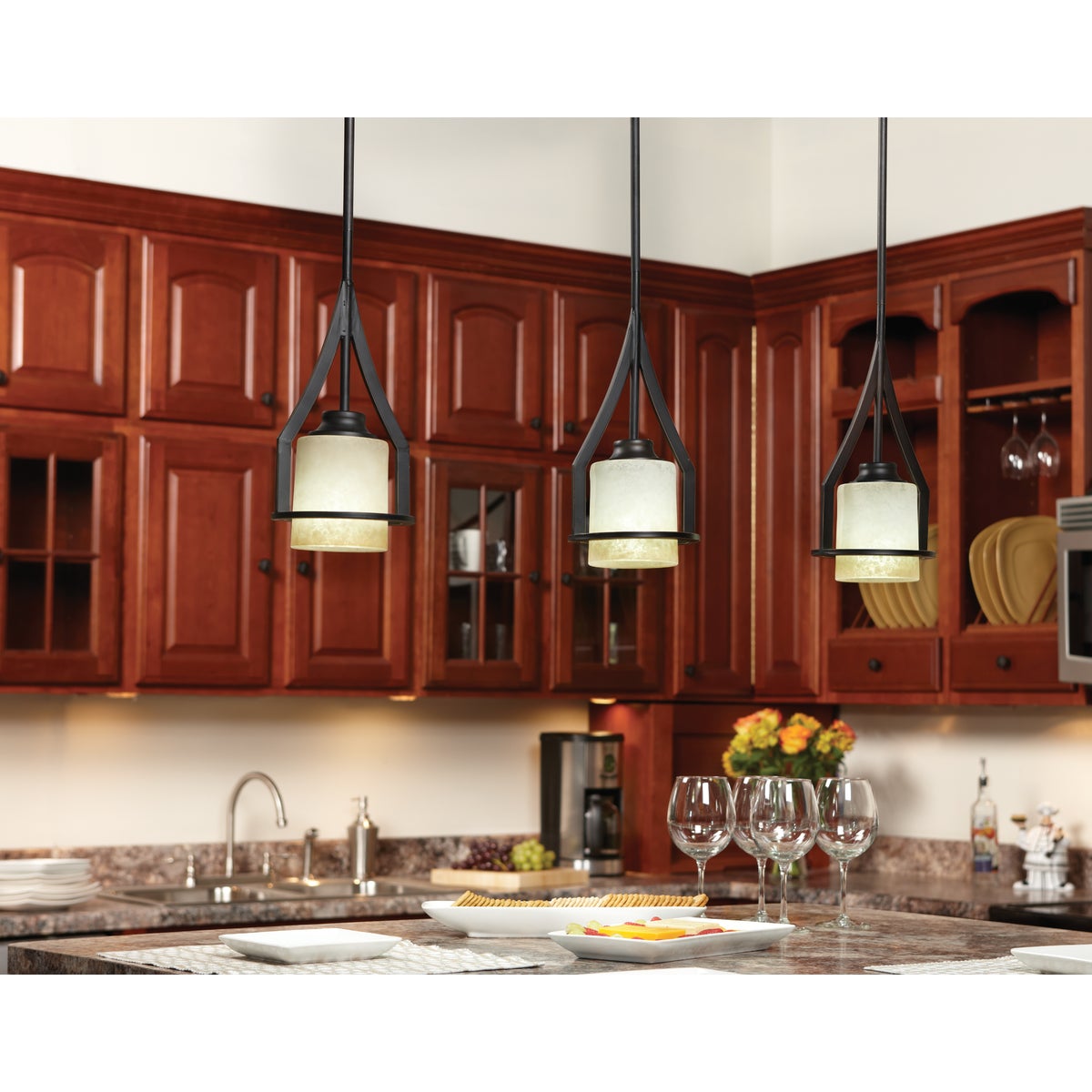 Home Impressions Warren 1-Bulb Rubbed Antique Bronze Incandescent Mini Pendant Light Fixture