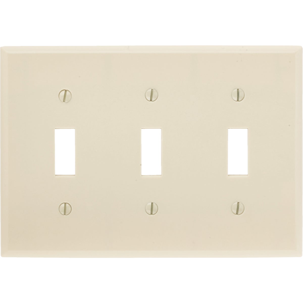 Leviton 3-Gang Plastic Toggle Switch Wall Plate, Ivory