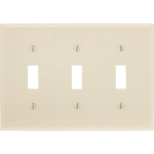 Leviton 3-Gang Plastic Toggle Switch Wall Plate, Ivory