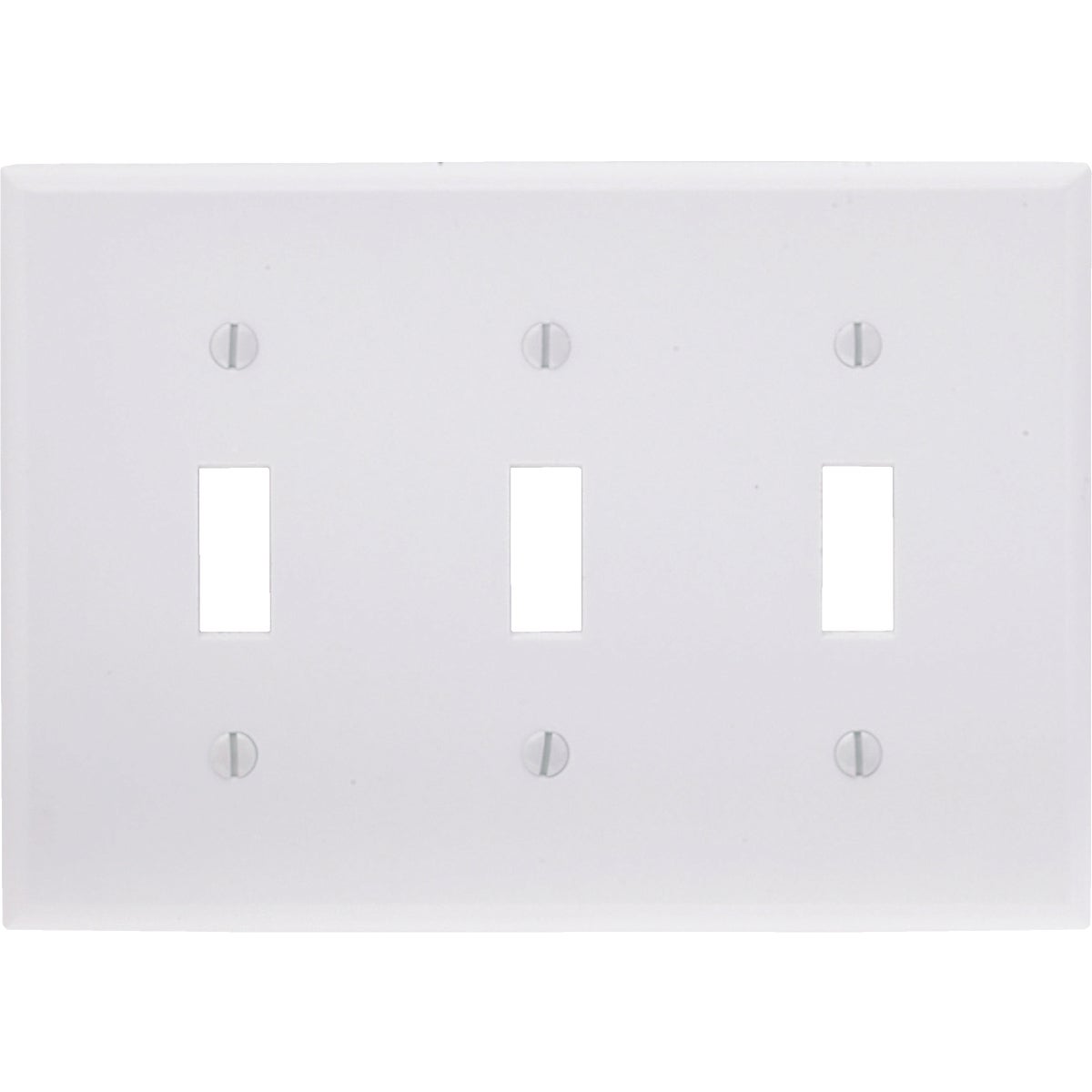 Leviton 3-Gang Plastic Toggle Switch Wall Plate, White