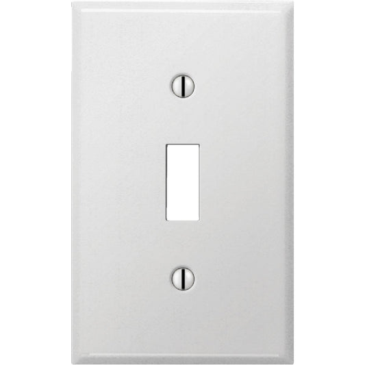 Amerelle PRO 1-Gang Stamped Steel Toggle Switch Wall Plate, Smooth White