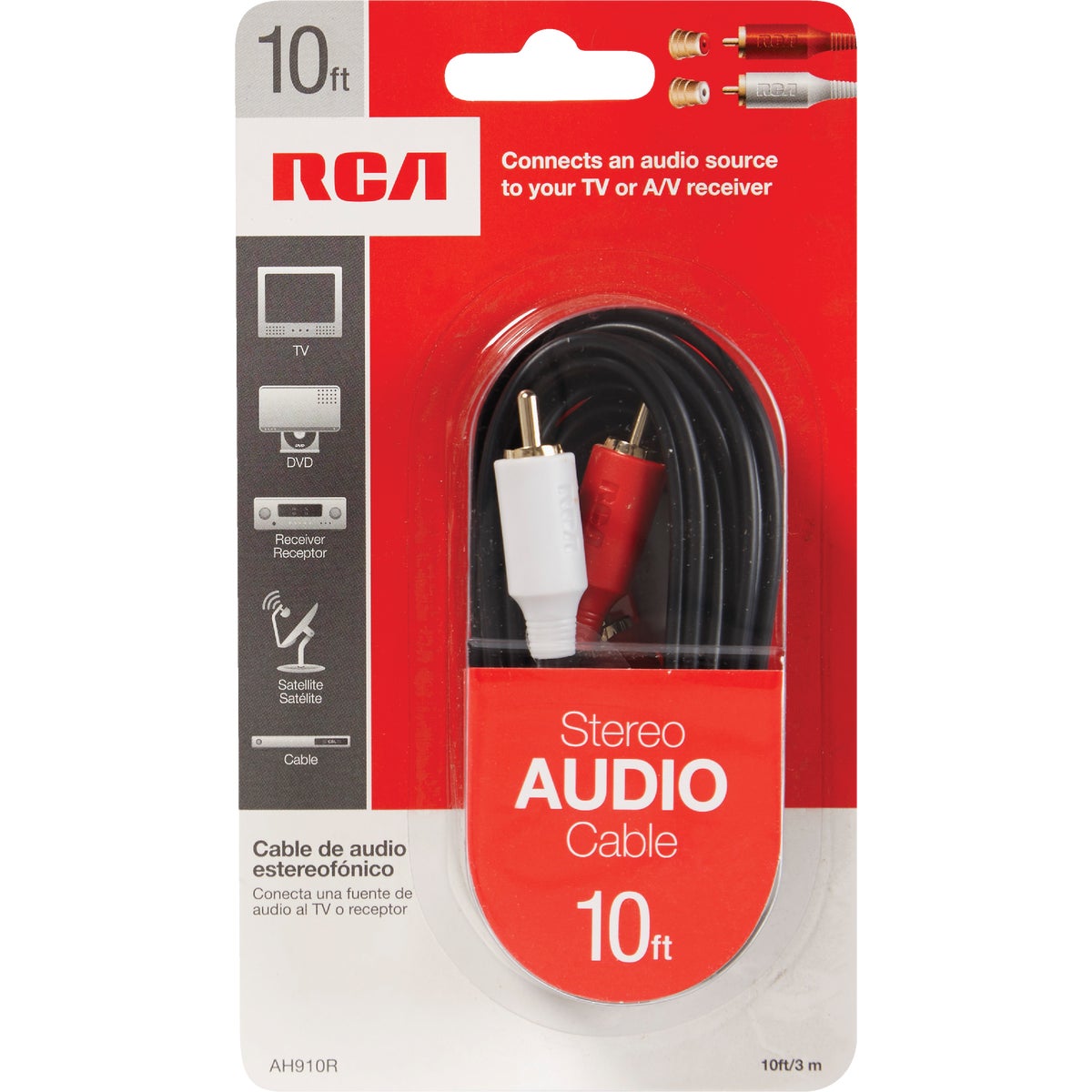 RCA 10 Ft. Black Stereo Audio Cable