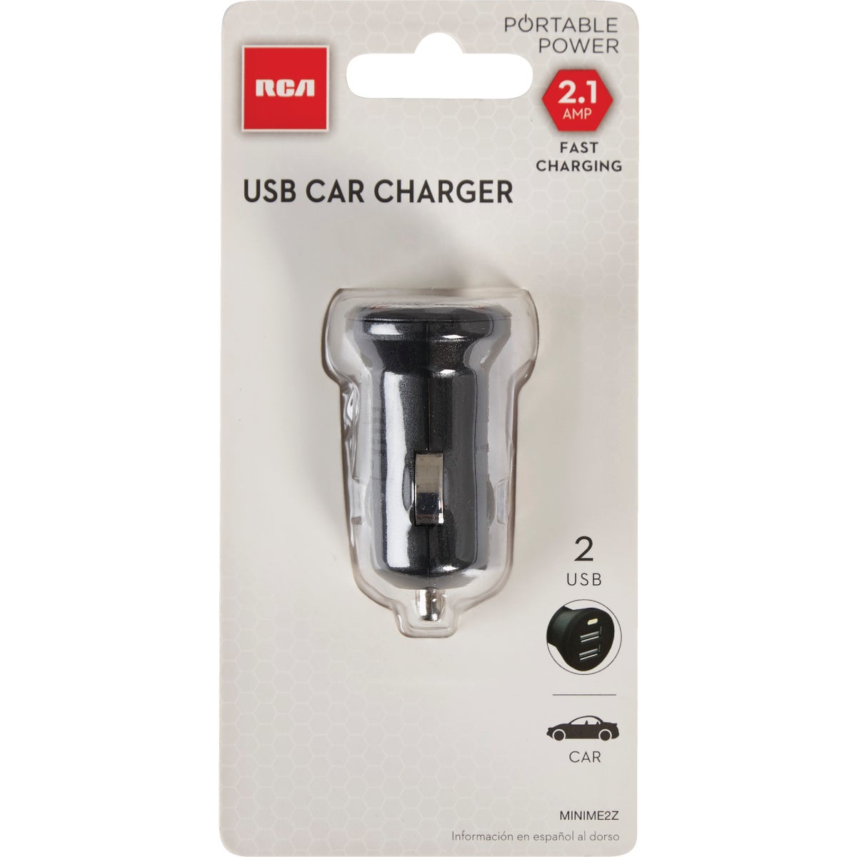 RCA 12V Dual USB Black Car Charger