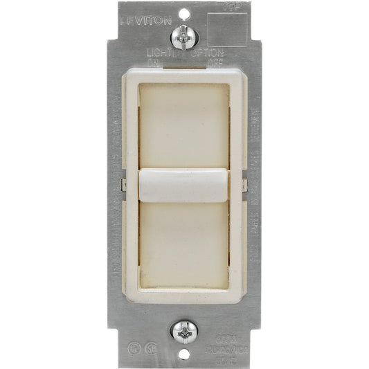 Leviton Decora Incandescent/Halogen/LED/CFL Light Almond Slide Dimmer Switch