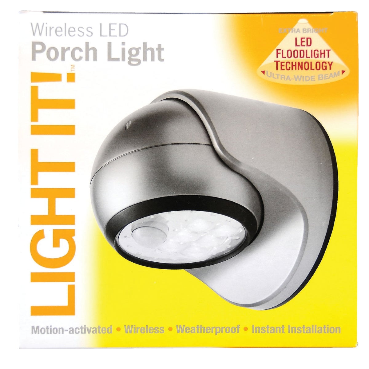 Light It Silver 100 Lm. LED Battery Operated Security Light Fixture