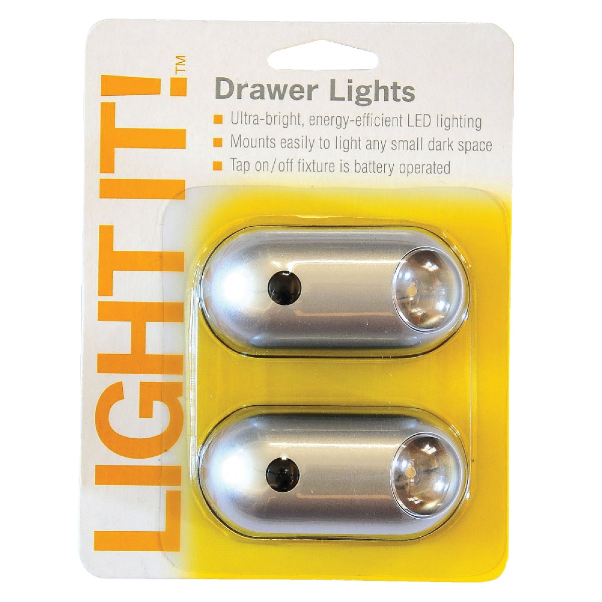 Light It 1-Bulb Silver LED Battery Tap Light (2-Pack)