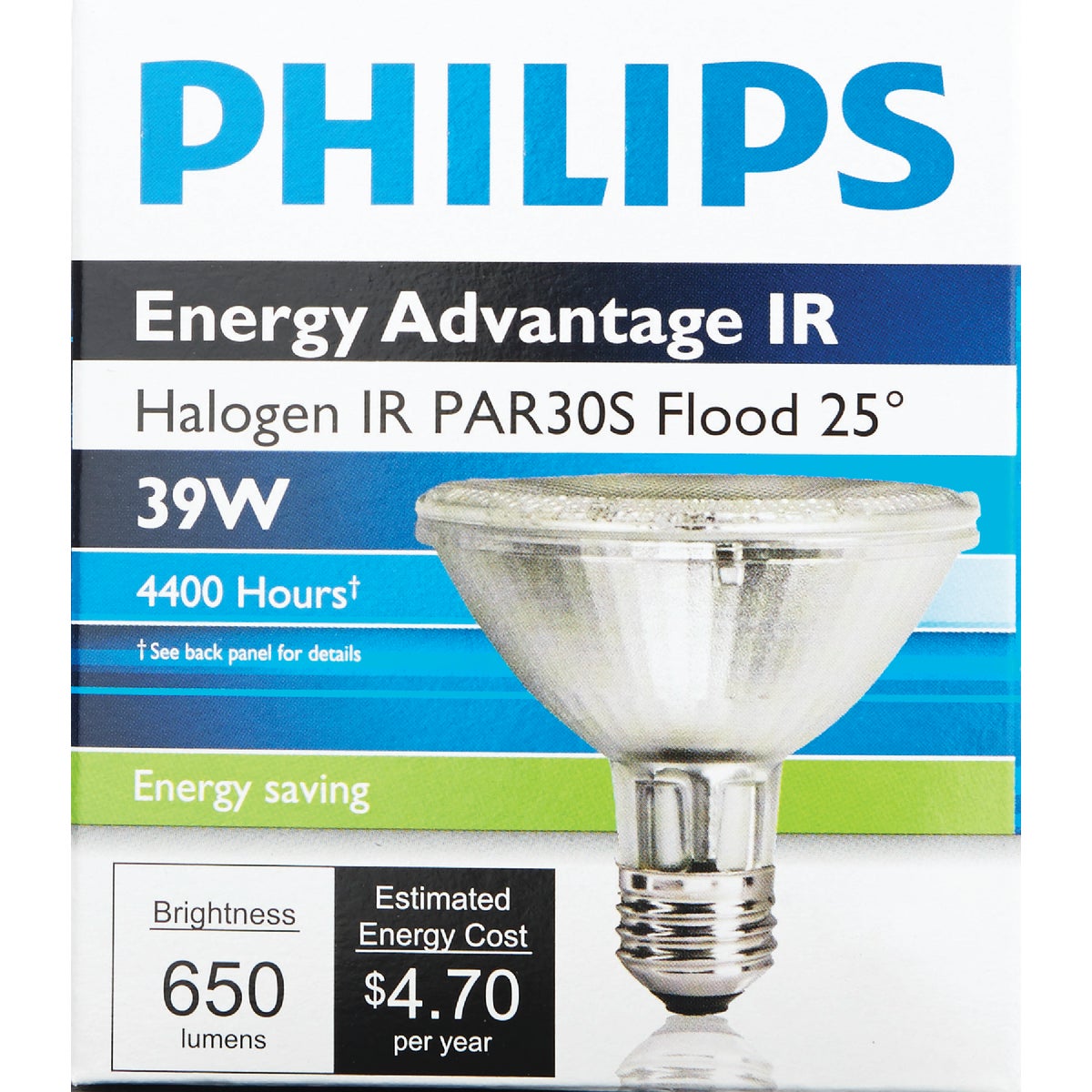 Philips Energy Advantage IR 50W Equivalent Clear Medium Base PAR30S Short Neck Halogen Floodlight Light Bulb