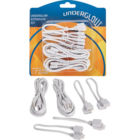 Continu-us Underglow White Plastic Extension Kit LED Under Cabinet Light Accessory