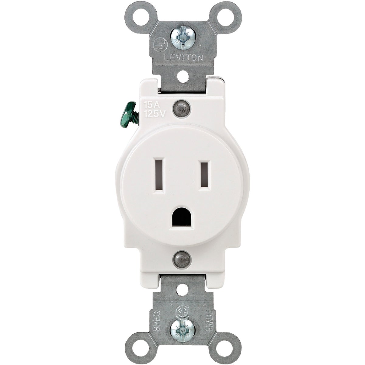 Leviton 15A White Commercial Grade 5-15R Tamper Resistant Single Outlet