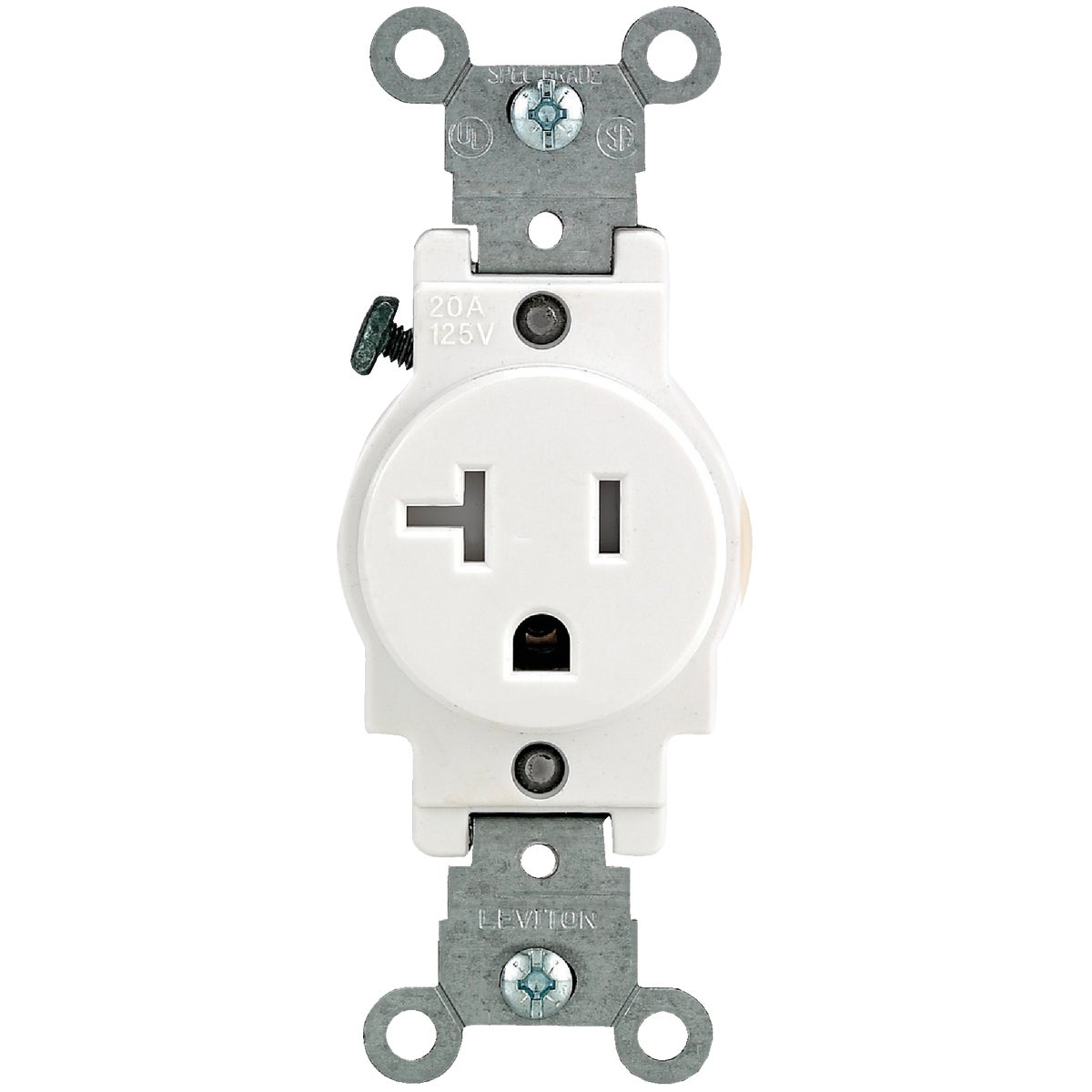 Leviton 20A White Commercial Grade 5-20R Tamper Resistant Single Outlet