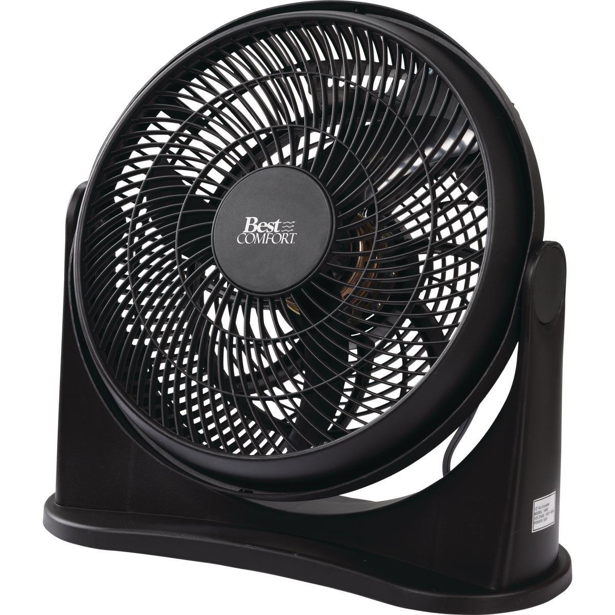 Best Comfort 12 In. 3-Speed Black Floor Fan