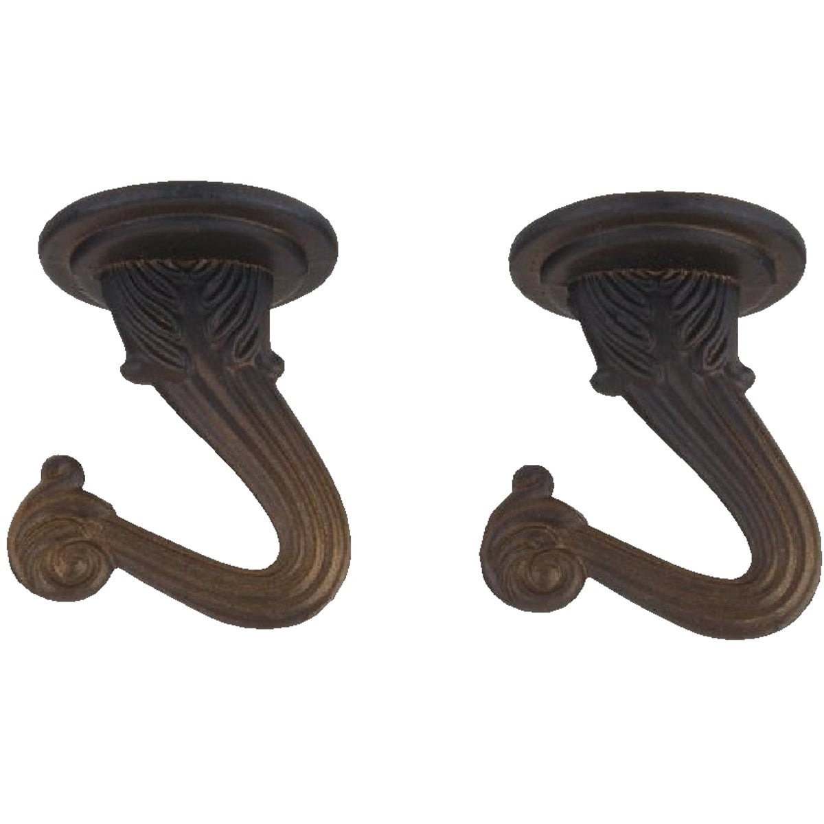 Westinghouse 1-1/2 In. Oil Rubbed Bronze Steel Swag Hook (2-Pack)